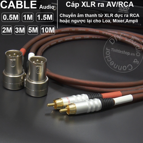 Dây canon đực sang AV DIY dài 0.5M đến 10M - XLR male to RCA cable