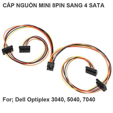 Dây nguồn 8pin sang 4 SATA cho Dell Optiplex 3040 5040 7040 - SATA Power Cable 7G26H - Mini 8Pin to 4X Sets 15Pin SATA Power Cord for Hard Drive/Optical Drive