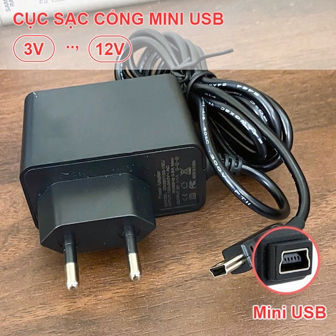 Cục sạc adapter 6V cổng nguồn mini USB - Wall Mini USB Charger 5 Volt 1A 1000mA 6V 1A 5-pin AC Power Supply Adapter MP3