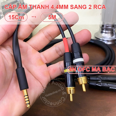 Cáp BAL 4.4 sang 2 đầu hoa sen đồng mạ bạc có thể dùng cho 2 loa 2 bên