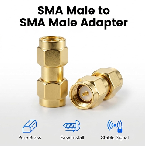 Đầu nối SMA đực cho Anten Bộ đàm Thiết bị thu sóng Radio - SMA Male to SMA Male Connectors, RF Coaxial Adapter SMA Male Coupler for Antenna, Radio, WiFi