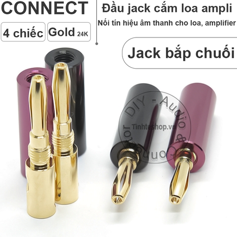 Đầu cắm bắp chuối cho Loa Âm ly mạ vàng 24K 1.6U OD4mm AEC - Connector BP-150ALG