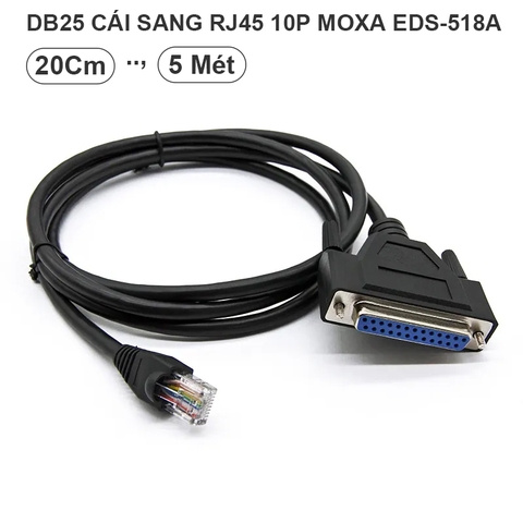 Cáp DB25 sang RJ45 10 pin cho Moxa EtherDevice Switch EDS-518A