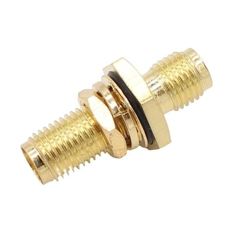 Jack chuyển SMA cái sang cái chống thấm nước gắn bảng điều khiển - Bộ 2 đầu nối SMA gắn bảng chống thấm nước dùng cho ăng-ten đồng trục RF, có lỗ gắn trên vách ngăn.