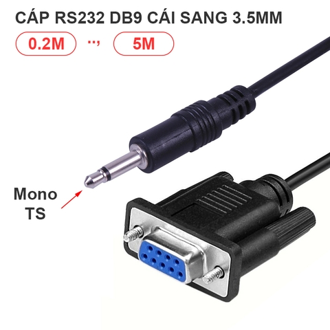 Dây RS232 DB9 sang 3.5mm mono cho Lutron UPCB02