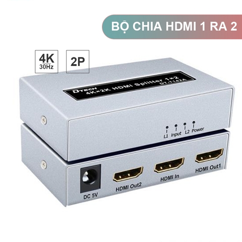 Bộ chia cổng HDMI 1 ra 8 4K30Hz DTECH DT-7148