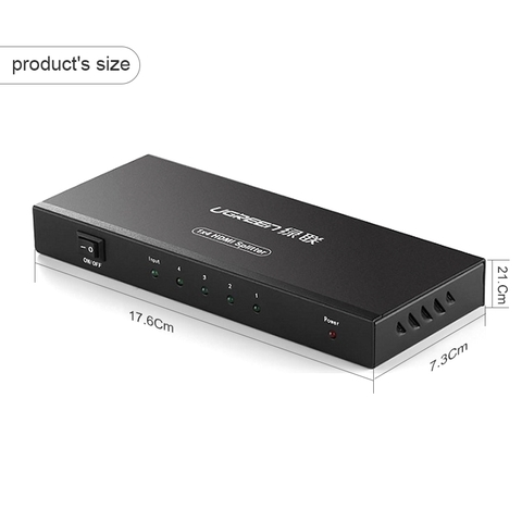 Bộ chia HD 4 cổng hỗ trợ 4K 3D Ugreen 40202 - 1x4 HDMI amplifier splitter support 4K30Hz