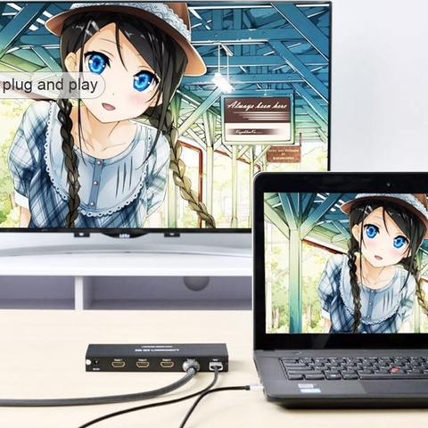 Bộ chia HD 4 cổng hỗ trợ 4K 3D Ugreen 40202 - 1x4 HDMI amplifier splitter support 4K30Hz