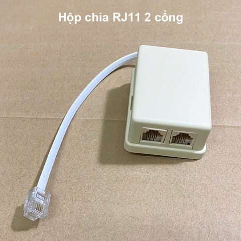 Bộ chia RJ11 2 cổng cho điện thoại bàn - RJ11 spliiter 2 port 6P4C