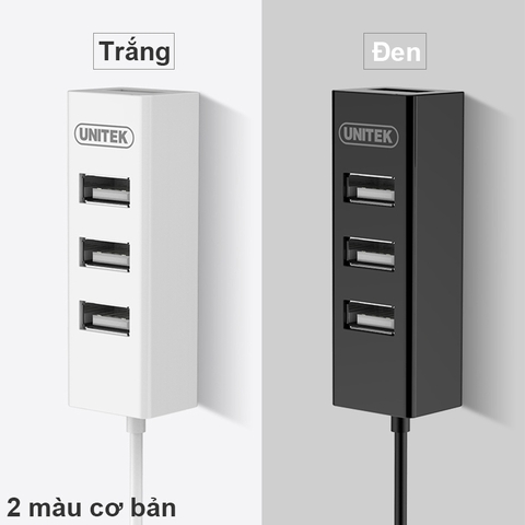 Bộ chia USB 4 cổng V2.0 - USB HUB 2.0 4 port Unitek Y-2140 cáp dài 80Cm