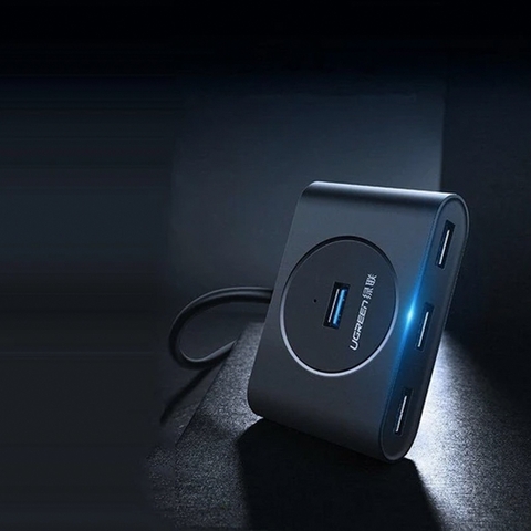 Bộ chia 4 cổng USB 3.0 Ugreen CR113 20290 cáp dài 50Cm có hỗ trợ nguồn ngoài