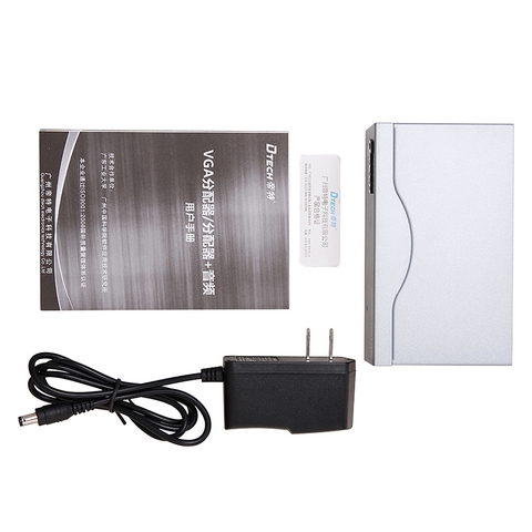 Bộ chia VGA 1 ra 2 250MHz 1920x1440P DTECH DT-7252 - VGA splitter 1 to 2 port