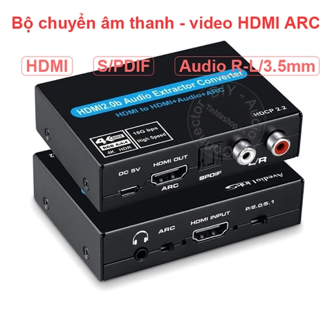Bộ chuyển HDMI ARC sang audio RCA 3.5mm Optical  và HDMI ARC cho TV Samsung U8500F, TV Samsung 4K DU7000KXXV, TV Samsung QLED Q7F 4K, TV LG UHD UQ7050