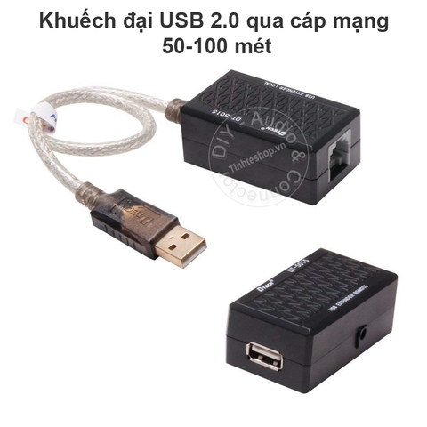 Bộ khuếch đại USB qua dây mạng 50 đến 100 mét DTECH DT-5015