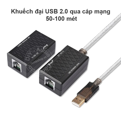 Bộ khuếch đại USB qua dây mạng 50 đến 100 mét DTECH DT-5015