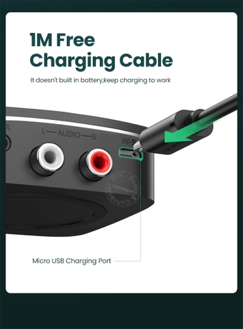 Bộ nhận âm thanh bluetooth cho Loa Âm ly Ugreen CM106 40759 - Bluetooth receiver 5.0