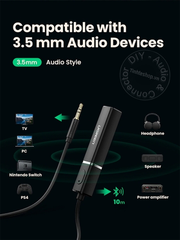 Thiết bị phát bluetooth 5.0 aptX Ugreen CM107 40761 - Bluetooth transmitter