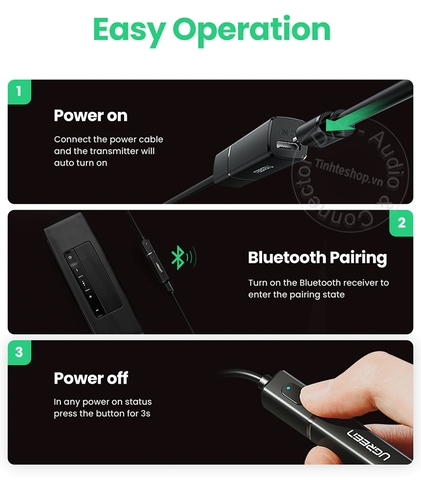 Thiết bị phát bluetooth 5.0 aptX Ugreen CM107 40761 - Bluetooth transmitter