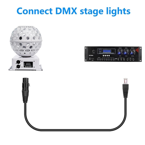 XLR sang RJ45 DMX512 - 3pin XLR to RJ45 Male Adapter Cable, DMX XLR Female to RJ45 Network Connector Extension Cable Ethernet for DMX-CON Controller