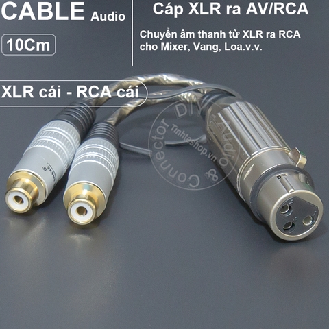 Rắc canon cái sang hoa sen cái 1 cặp 10Cm - XLR female to RCA female adapter