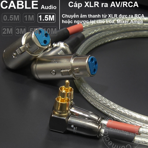 Dây canon ra hoa sen 1 cặp dài 0.5M đến 5M - XLR female to RCA cable