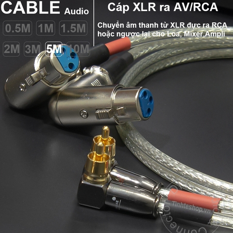 Dây canon ra hoa sen 1 cặp dài 0.5M đến 5M - XLR female to RCA cable