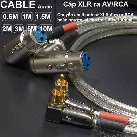 Dây canon ra hoa sen 1 cặp dài 0.5M đến 5M - XLR female to RCA cable