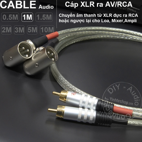 Dây Canon ra AV 1 cặp DIY 0.5M đến 5M - Cáp XLR đực sang AV vuông góc