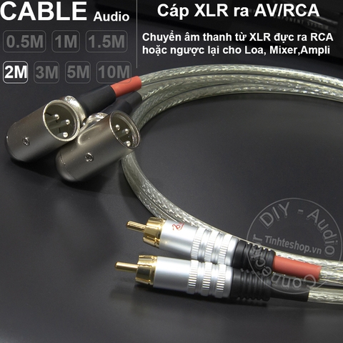 Dây Canon ra AV 1 cặp DIY 0.5M đến 5M - Cáp XLR đực sang AV vuông góc
