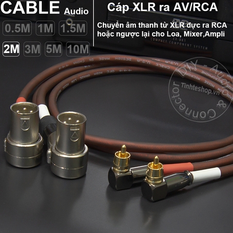 Cặp dây canon đực sang hoa sen DIY 0.5M đến 10M - XLR male to RCA cable