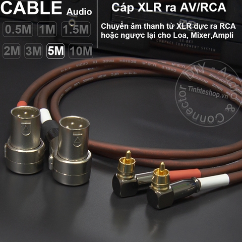 Cặp dây canon đực sang hoa sen DIY 0.5M đến 10M - XLR male to RCA cable