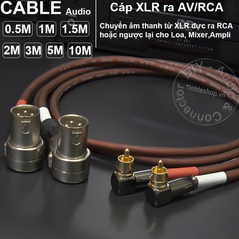 Cặp dây canon đực sang hoa sen DIY 0.5M đến 10M - XLR male to RCA cable