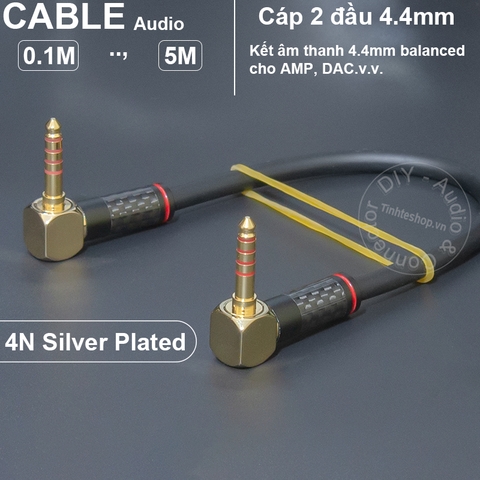 Cáp balanced 4.4 2 đầu vuông góc đồng 4N Canare L-4E6S - Square 4.4mm balanced audio cable for DAC AMP DAP