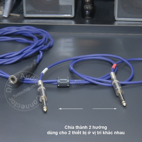 Dây 2 đầu 6 ly mono đực sang 6 ly mono cái cho Pickup Đàn Mixer - 6.5mm TS audio cable with 2 male to 1 female for Musical Instrument Mixer Powered Speaker
