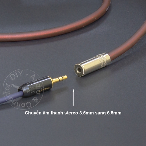 Cáp 3.5 sang 6.5 stereo DIY dài 0.2 mét đến 5 mét - 6.5mm male to 3.5mm female cable