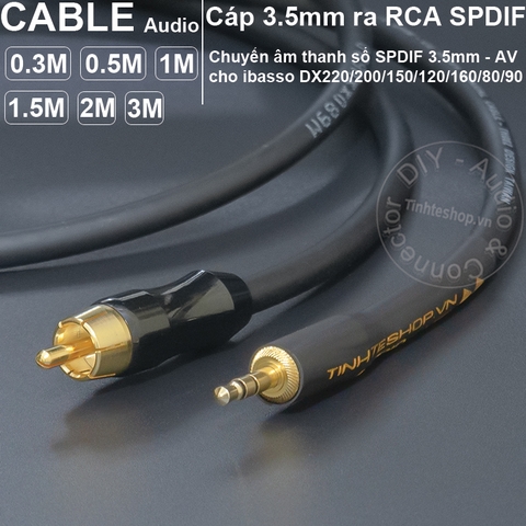 Dây 3.5 coaxial sang AV cho DAC iBasso DX220 DX200 DX150 DX120 DX160 DX80 DX90 - 3.5mm to RCA coaxial cable