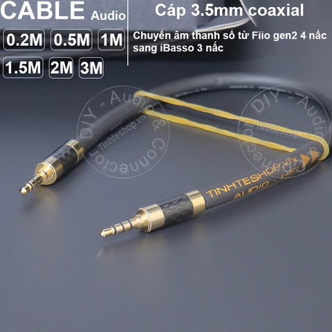 Dây 3.5 4 nấc sang 3.5 3 nấc coaxial cho Fiio sang iBasso DIY 0.2 đến 3 mét - 3.5mm SPDI/F audio cable