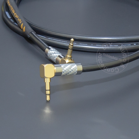 Dây 2 đầu 3.5 đồng mạ bạc đầu thẳng đầu chữ L - Silver plated copper AUX audio cable straight and right angle plug