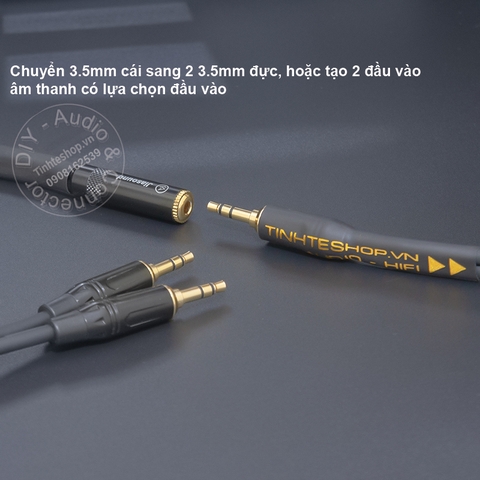Dây chia 3.5 cái sang 2 đực DIY 0.5 đến 5 mét - 3.5mm female to 2 3.5mm male stereo cable