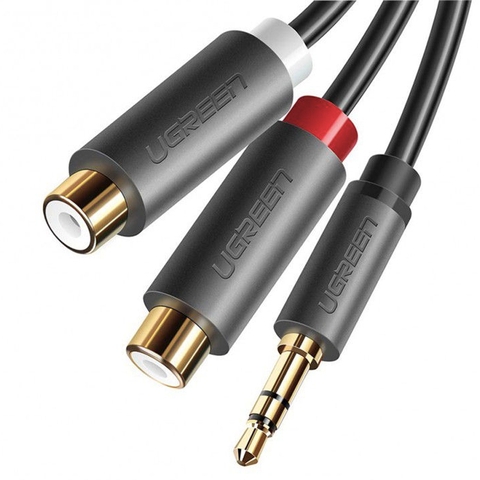 Cáp chia audio 3.5mm cái ra 2 đầu AV RCA cái 25Cm Ugreen 10562