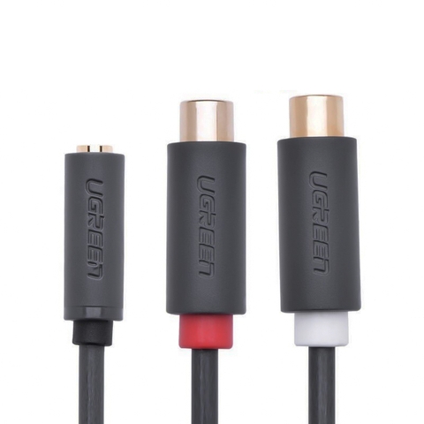 Cáp chia audio 3.5mm cái ra 2 đầu AV RCA cái 25Cm Ugreen 10562