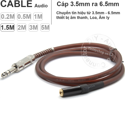 Cáp 3.5 ly sang 6.5 ly stereo DIY 0.2M đến 5M - 3.5m female to 6.35mm female cable