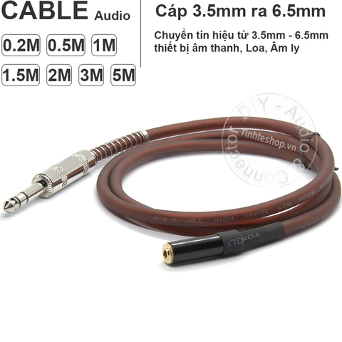 Cáp 3.5 ly sang 6.5 ly stereo DIY 0.2M đến 5M - 3.5m female to 6.35mm female cable