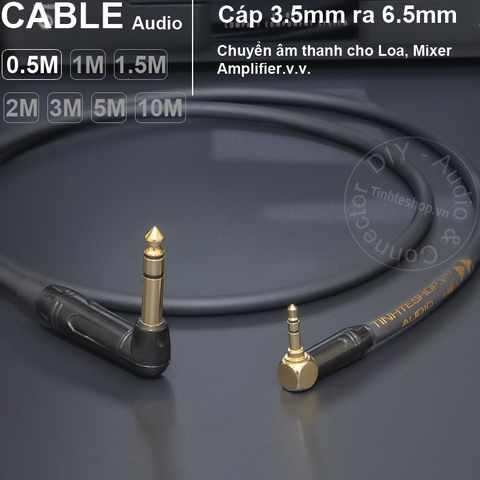 Cáp chuyển 3.5 ra 6.5 DIY 0.5 đến 10 mét - 3.5mm to 6.35mm TRS cable