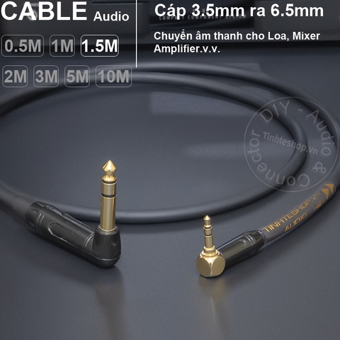 Cáp chuyển 3.5 ra 6.5 DIY 0.5 đến 10 mét - 3.5mm to 6.35mm TRS cable