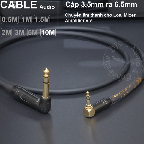 Cáp chuyển 3.5 ra 6.5 DIY 0.5 đến 10 mét - 3.5mm to 6.35mm TRS cable