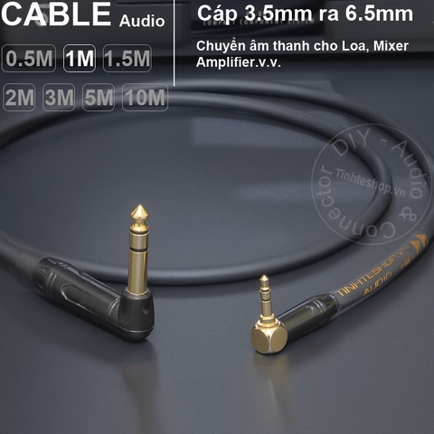 Cáp chuyển 3.5 ra 6.5 DIY 0.5 đến 10 mét - 3.5mm to 6.35mm TRS cable
