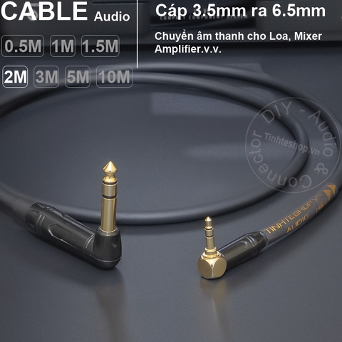 Cáp chuyển 3.5 ra 6.5 DIY 0.5 đến 10 mét - 3.5mm to 6.35mm TRS cable