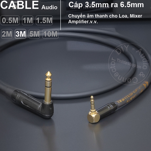 Cáp chuyển 3.5 ra 6.5 DIY 0.5 đến 10 mét - 3.5mm to 6.35mm TRS cable