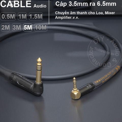 Cáp chuyển 3.5 ra 6.5 DIY 0.5 đến 10 mét - 3.5mm to 6.35mm TRS cable